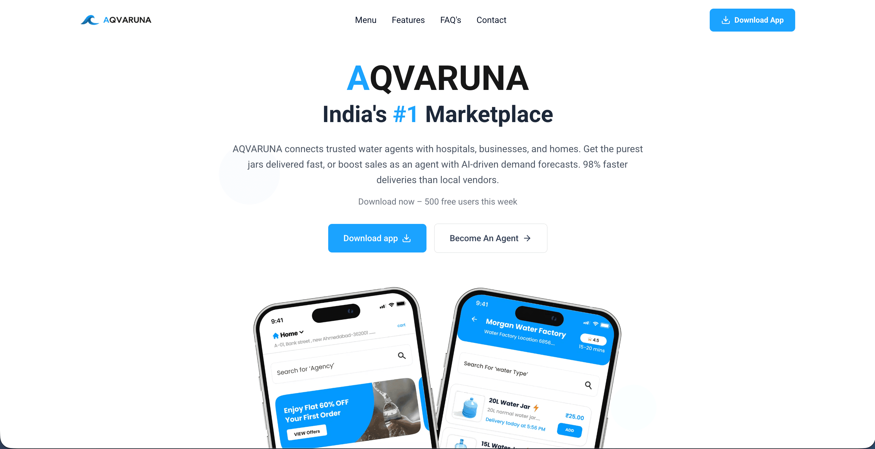 AQVARUNA — Water Delivery Marketplace Website