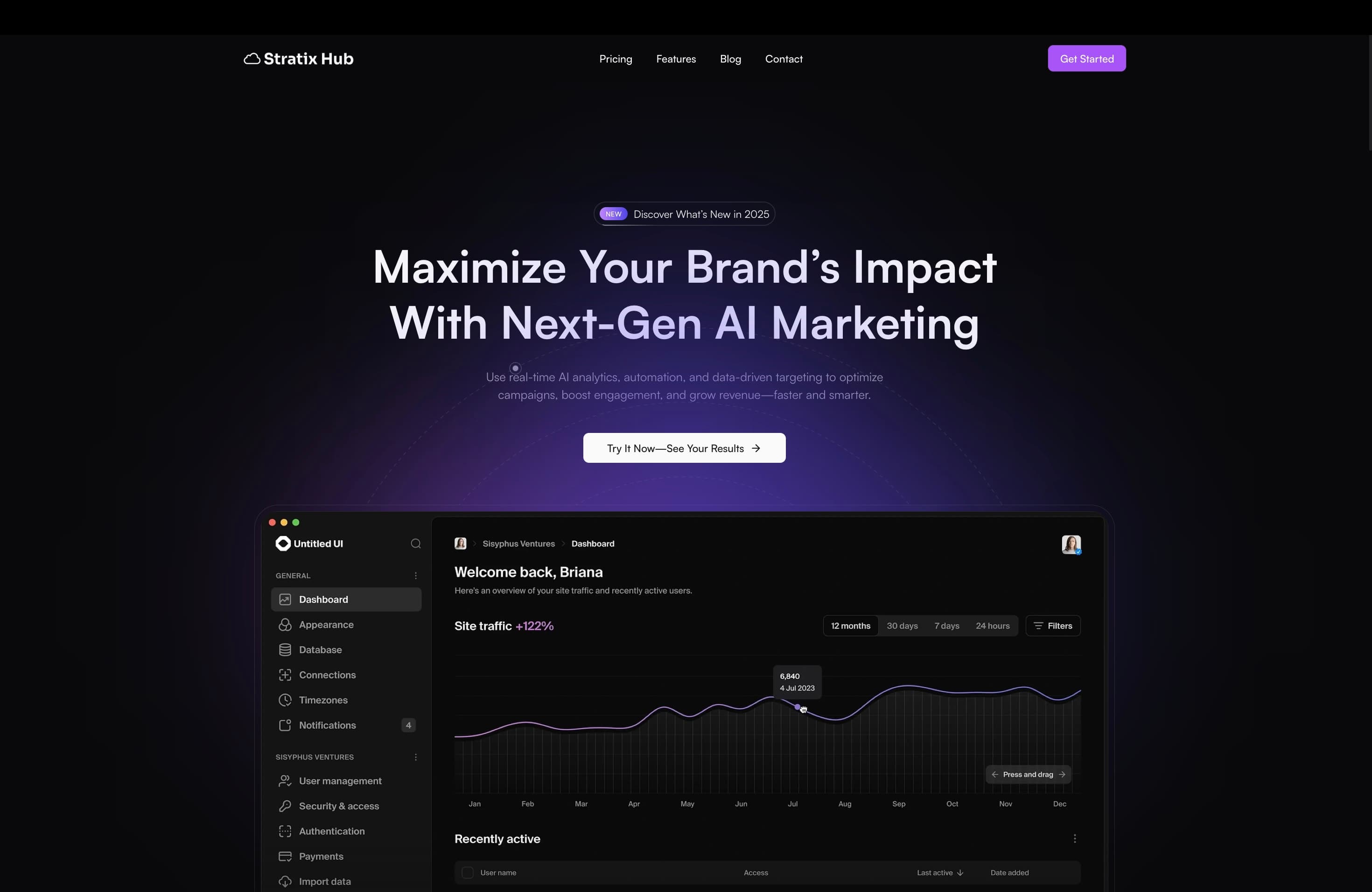 Stratix Hub – Business Strategy SaaS Dashboard