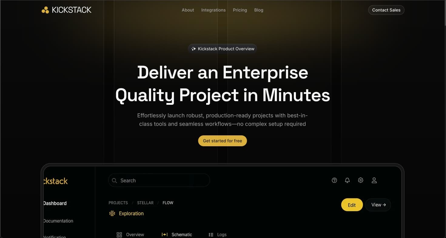 Kickstack – Modern SaaS Landing Boilerplate