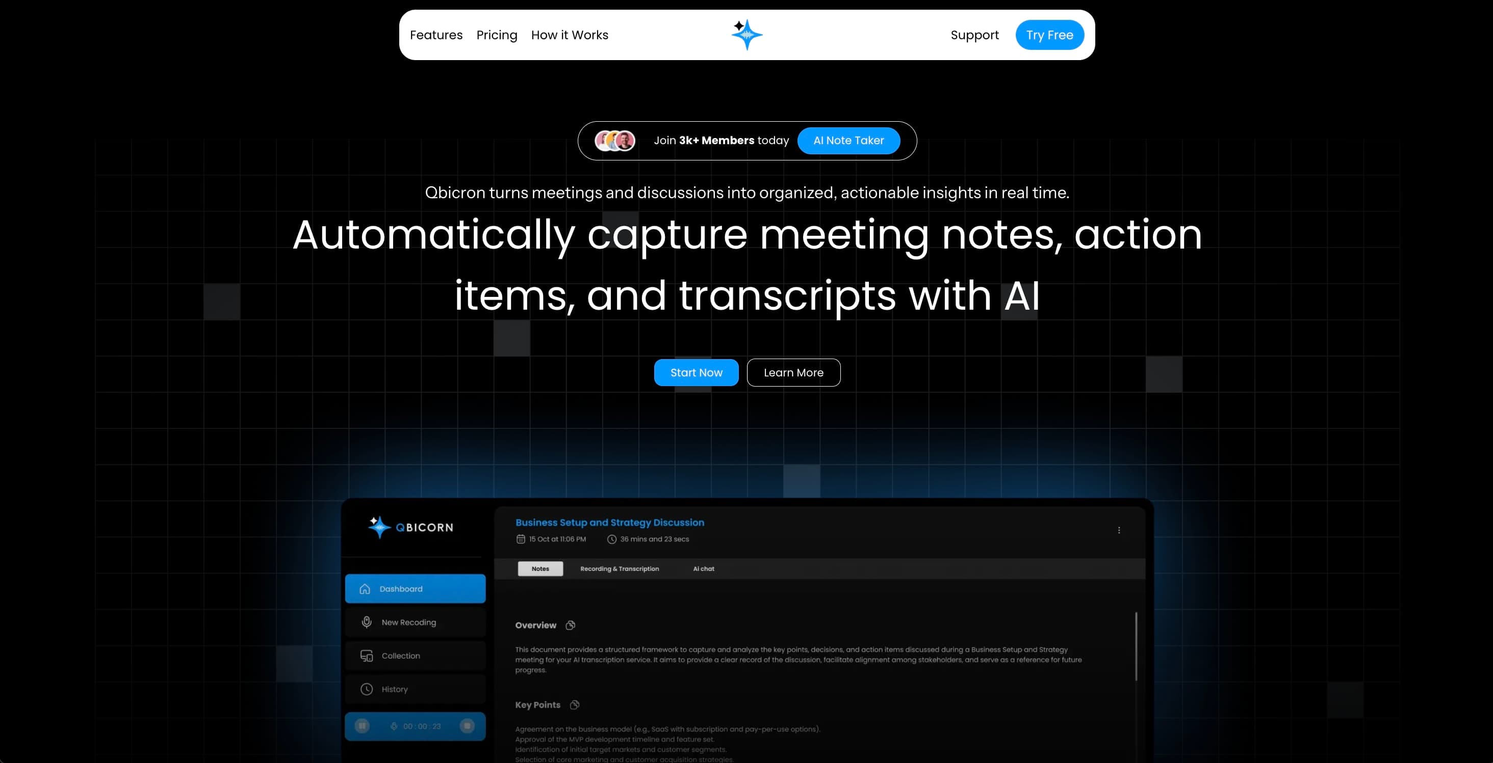 Qbicron – AI-Powered Meeting Insights Platform