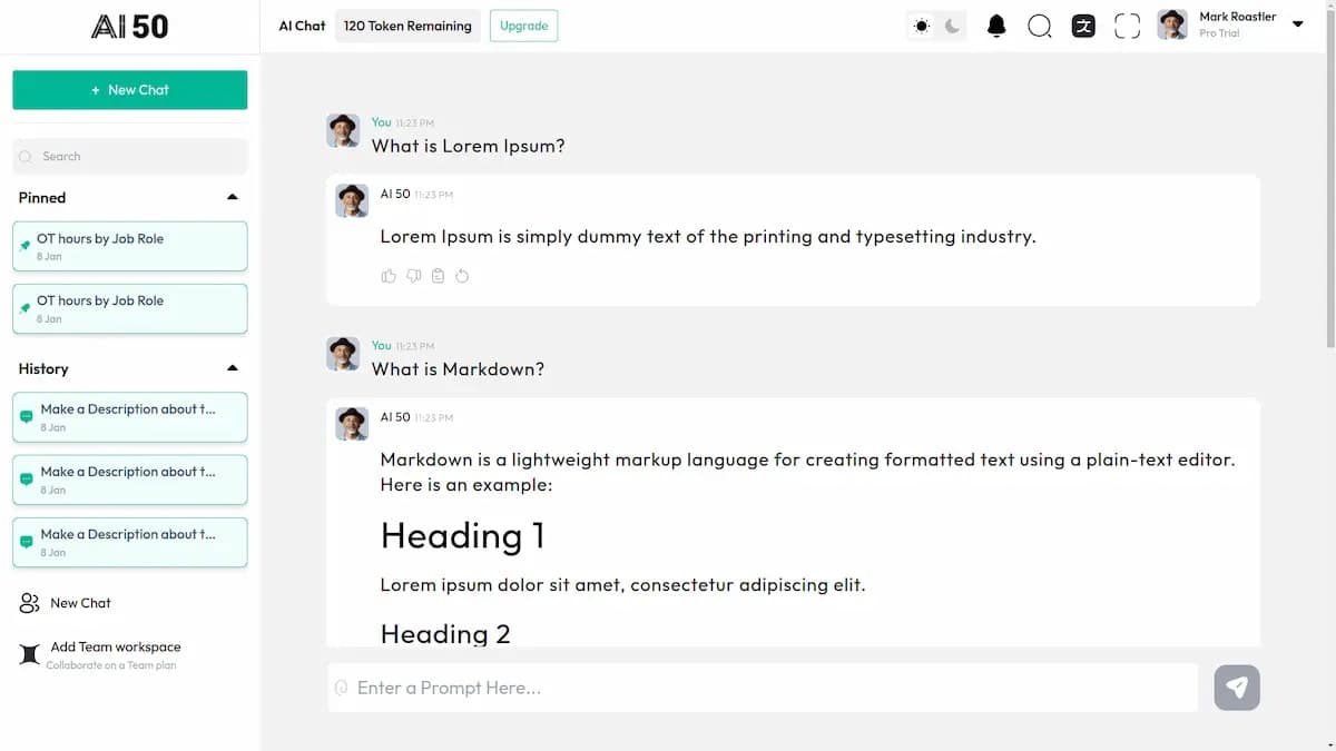 AI Minds – ChatGPT-Inspired Chat Interface